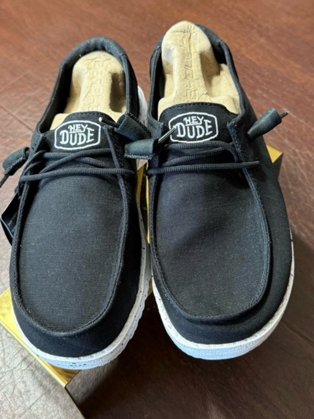 Hey Dude Women's Black Canvas Slip-On Loafers Sz 6